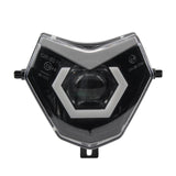 Motorcycle headlight with SHARK branding on a white background