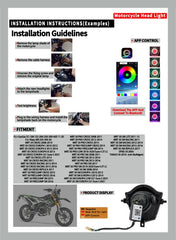 SICKMOTOS LED RGBW V6 Scheinwerfer mit Angel Eye – Passend für GasGas EC SM Rieju MRT Pro SM 50 125 300 2008-2021