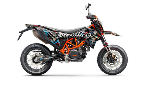 SickMotos Styles Graphics KIT Broken Head “EVIL SKULL” Edition KTM SMCR 690 2019-2023