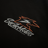 SICKMOTOS T-Shirt Man Neon Orange Edition #NOHATE #BIKERSUNITED Gestickt