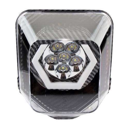 LED-Scheinwerfer Rage Replica RGBW V5 Hexagonal für Husqvarna – SICKMOTOS