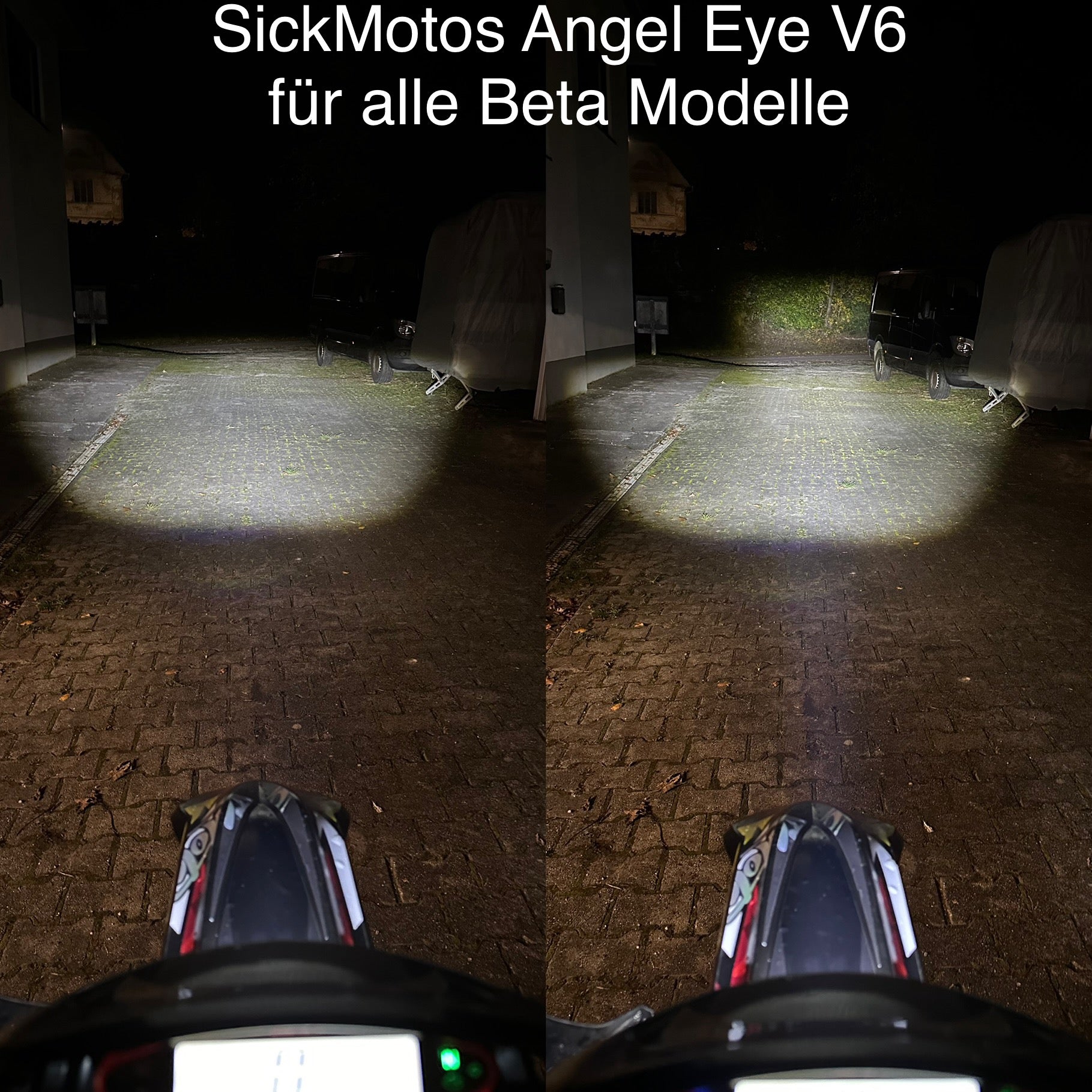 SICKMOTOS LED RGBW V6 Scheinwerfer mit Angel Eye – Passend für Sherco SE-R, SM-R SE SEF 50 125 300 (2013–2023)