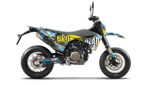SickMotos Styles Graphics KIT Broken Head “Bavarian Patriot” Edition Husqvarna 701 SM 2016-2023