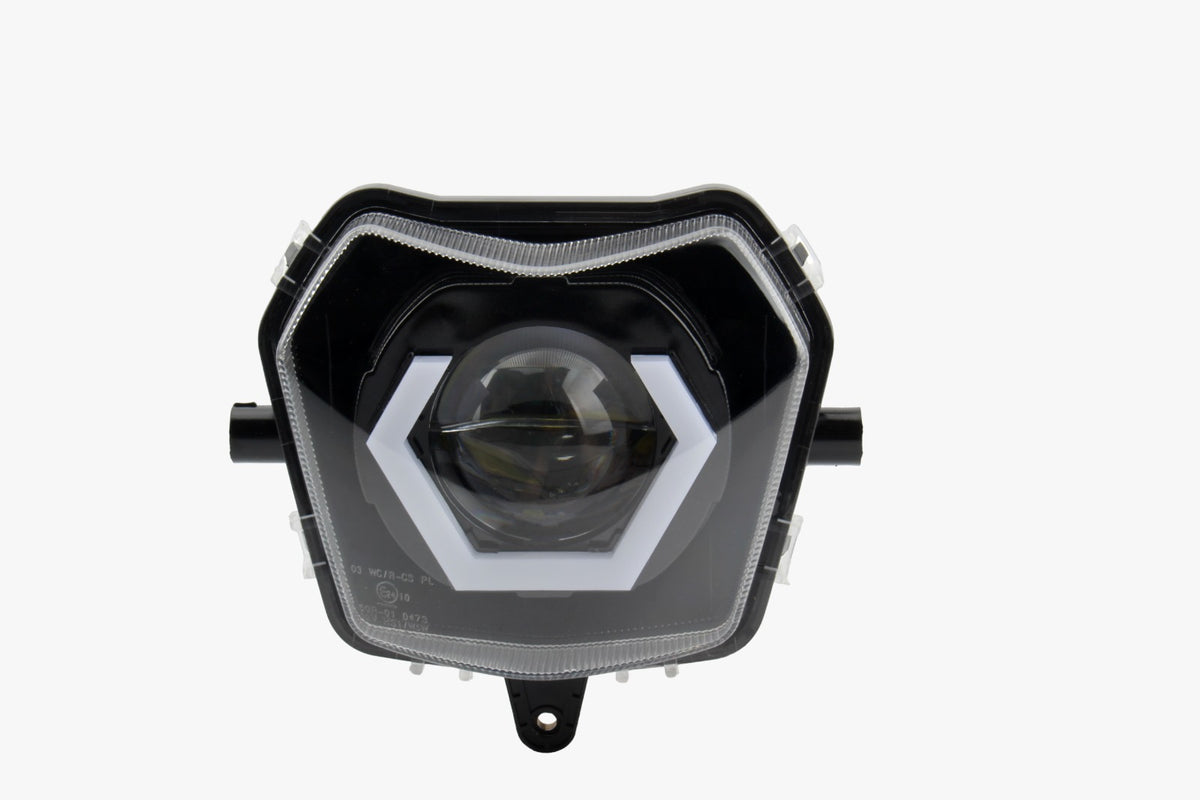 SICKMOTOS LED-Scheinwerfer Angel Eye Hexagonal RGBW V4 – Passend für Fantic XEF, XMF, XM & XE (50/125)