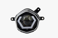 SICKMOTOS LED-Scheinwerfer Angel Eye Hexagonal RGBW V4 – Kompatibel mit Aprilia, Derbi , Gilera Mondial & Malaguti Modellen