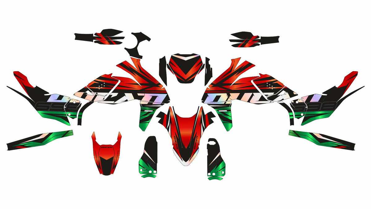 SickMotos Styles Graphics KIT Full Chrome Ducati Hypermotard 698 2024 2025