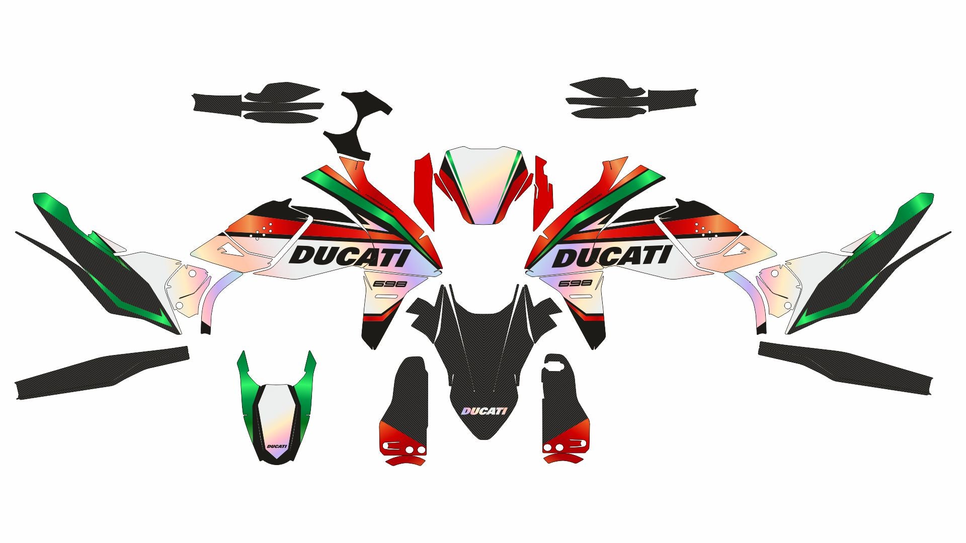 SickMotos Styles Graphics KIT Full Chrome Ducati Hypermotard 698 2024 2025