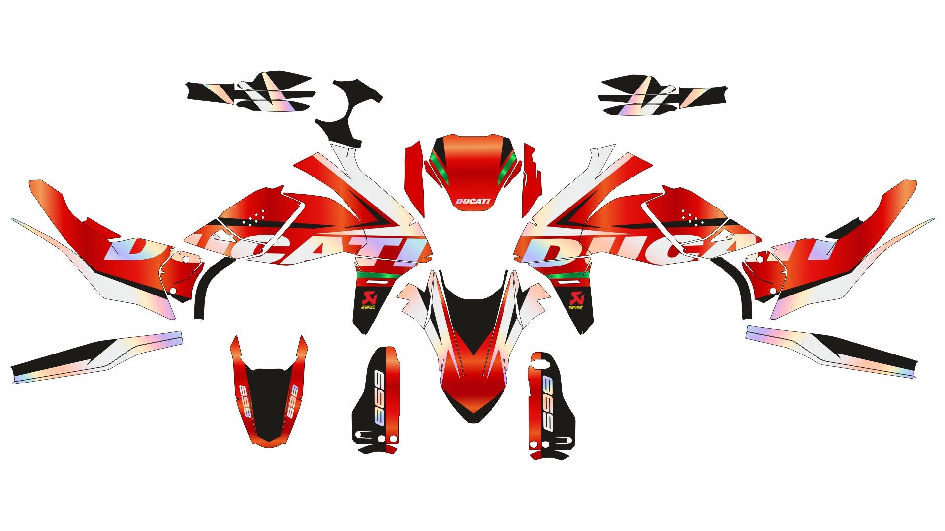 SickMotos Styles Graphics KIT Full Chrome Ducati Hypermotard 698 2024 2025