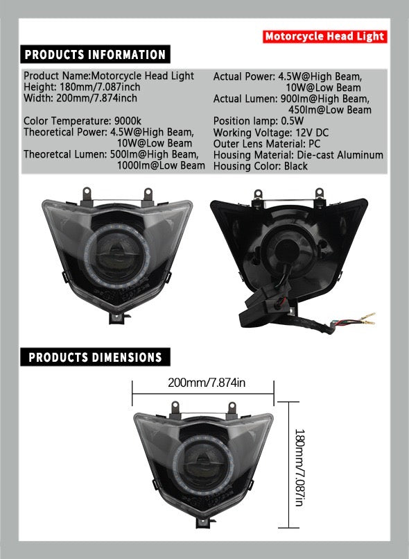 SICKMOTOS LED Scheinwerfer Angel Eye RGBW V4 Yamaha WR 125 X / R on –  Sickmotos-Styles
