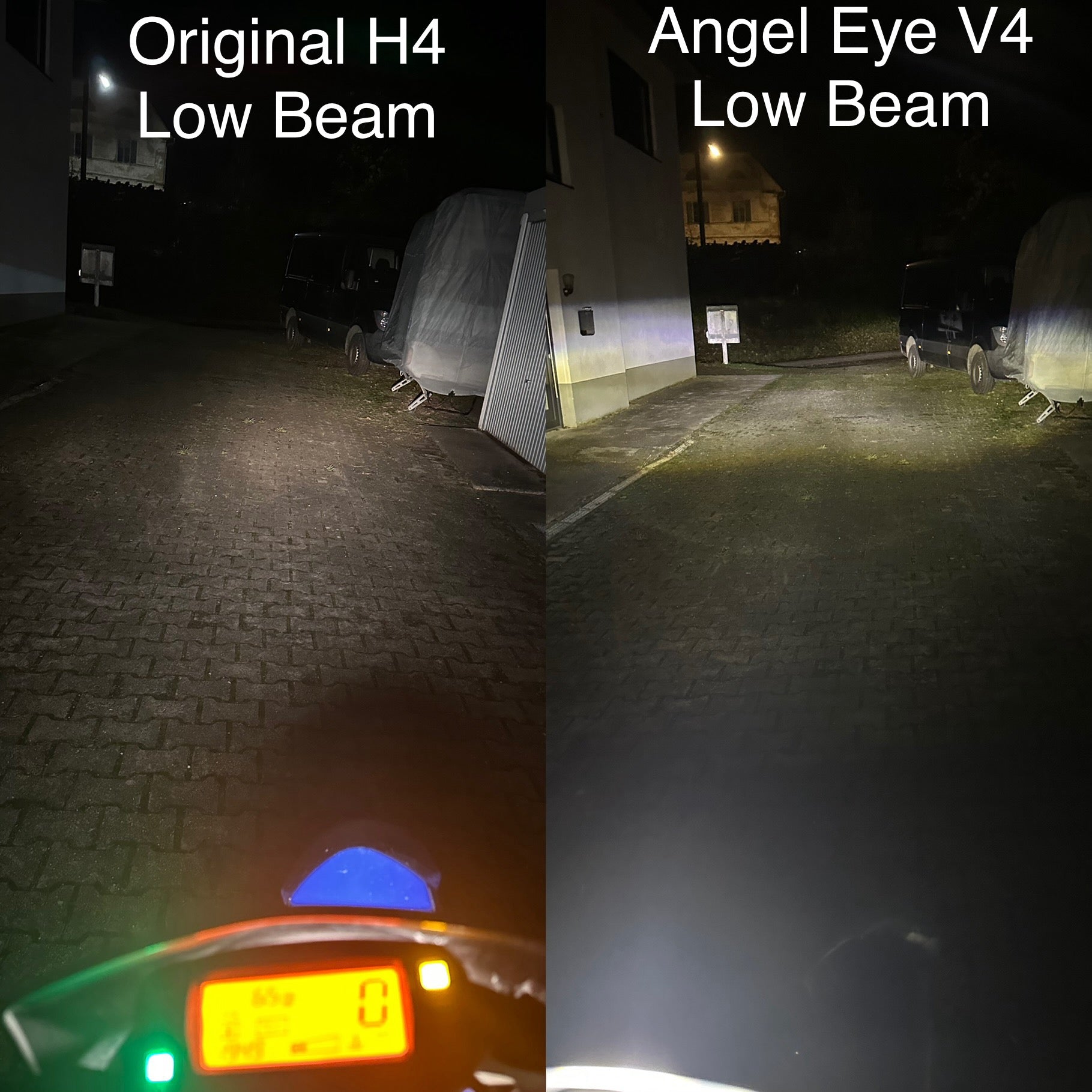 SICKMOTOS LED-Scheinwerfer Angel Eye Hexagonal RGBW V4 – Kompatibel mit Aprilia, Derbi , Gilera Mondial & Malaguti Modellen