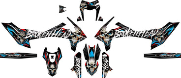 SickMotos Styles Graphics KIT Broken Head “EVIL SKULL” Edition KTM SMCR 690 2019-2023