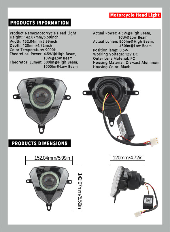 SICKMOTOS LED Scheinwerfer Angel Eye RGBW V4 - Beta 50 125 Models