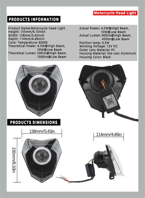 SICKMOTOS LED Scheinwerfer Angel Eye RGBW V4 -KTM EXC 2008-2013