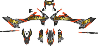 SickMotos Styles Graphics KIT Fluo Orange Gold Holo Chrome Edition KTM SMCR 690 2019-2023