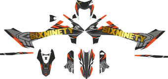 SickMotos Styles Graphics KIT Fluo Orange Gold Holo Chrome Edition KTM SMCR 690 2019-2023