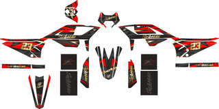 SickMotos Styles Graphics KIT Red Edition Gold Chrome  Beta RR 125 LC Supermoto 2021-2023