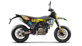 SickMotos Styles Graphics KIT Broken Head “InyourFace” Edition Husqvarna 701 SM 2016-2023